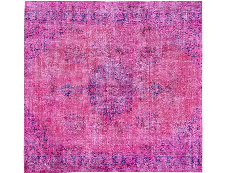 Rosa Türkei Vintage Teppich 180 x 180 cm