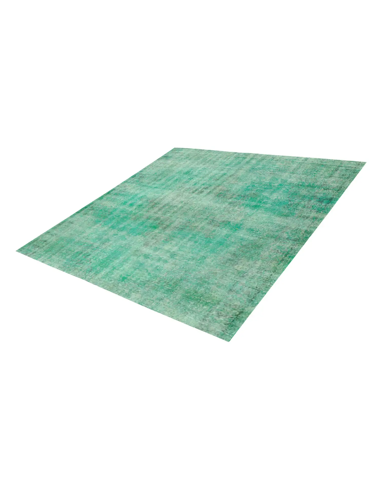 Grün Türkei Vintage Teppich 196 x 196 cm - Einzigartiger handgefertigter Teppich