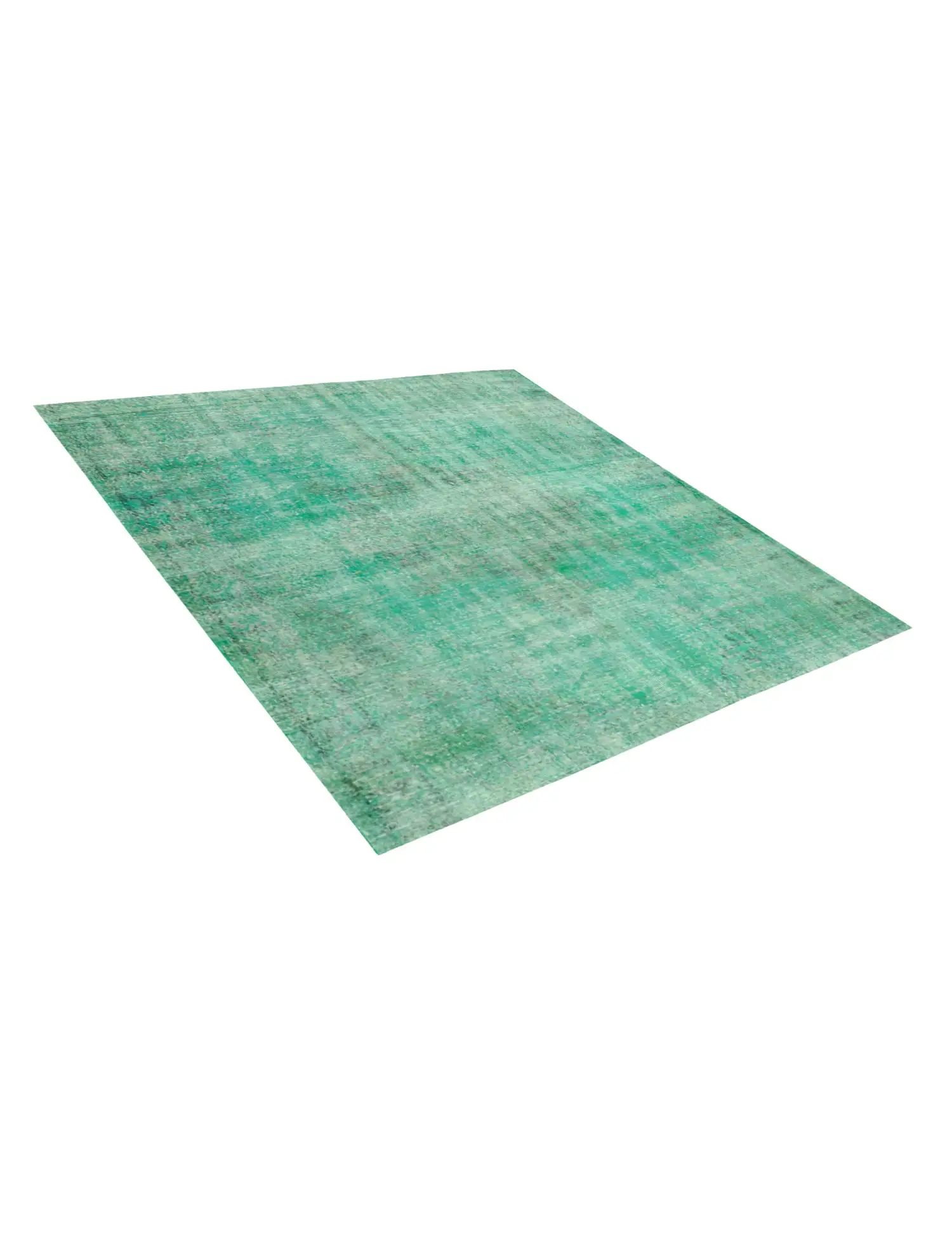 Grün Türkei Vintage Teppich 196 x 196 cm - Einzigartiger handgefertigter Teppich