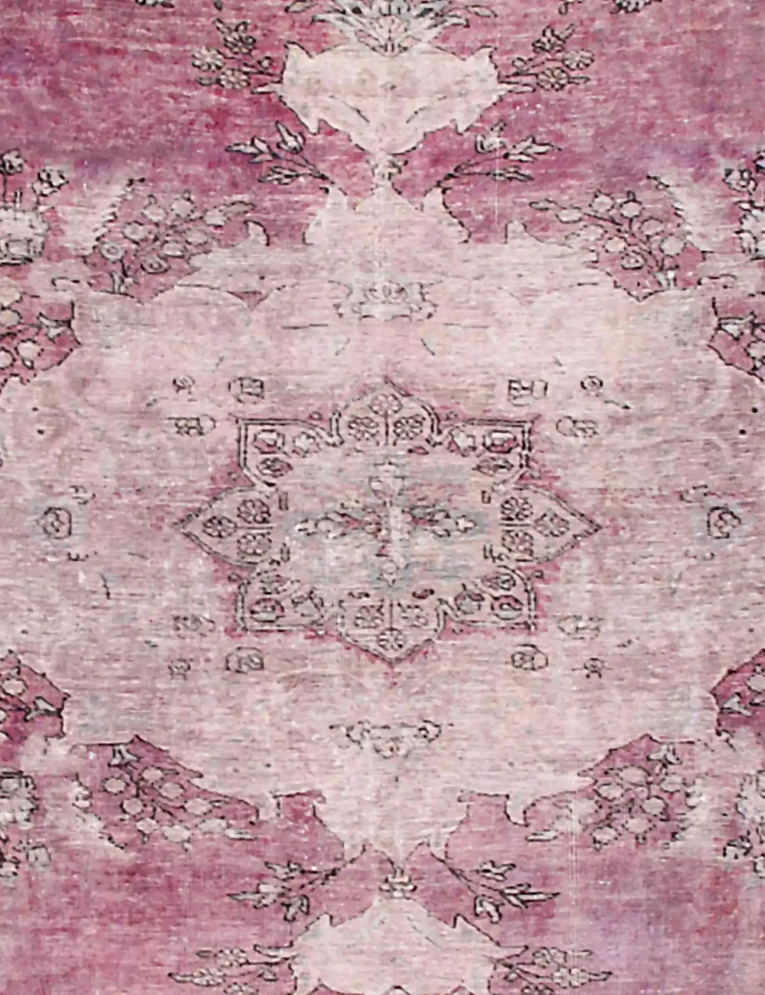 Lila Persien Vintage Teppich 222 x 222 cm - Einzigartiger handgefertigter Teppich