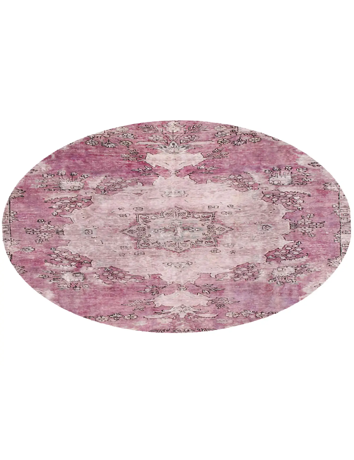 Lila Persien Vintage Teppich 222 x 222 cm - Einzigartiger handgefertigter Teppich