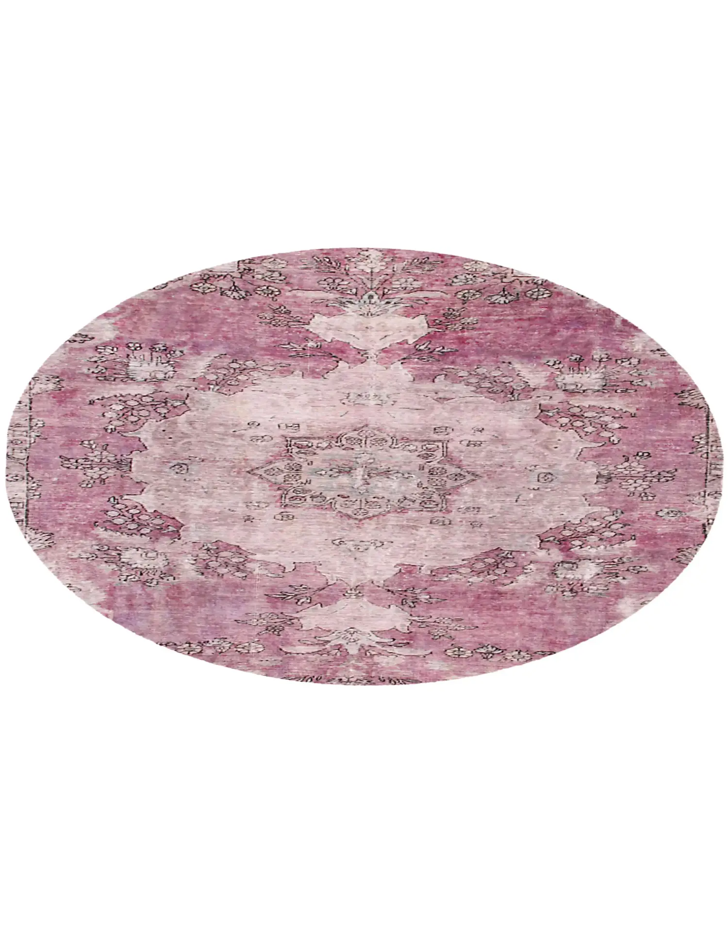 Lila Persien Vintage Teppich 222 x 222 cm - Einzigartiger handgefertigter Teppich