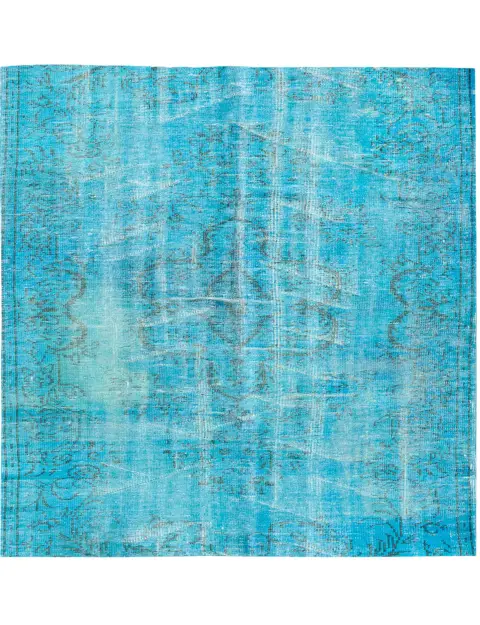 Türkis Türkei Vintage Teppich 159 x 159 cm