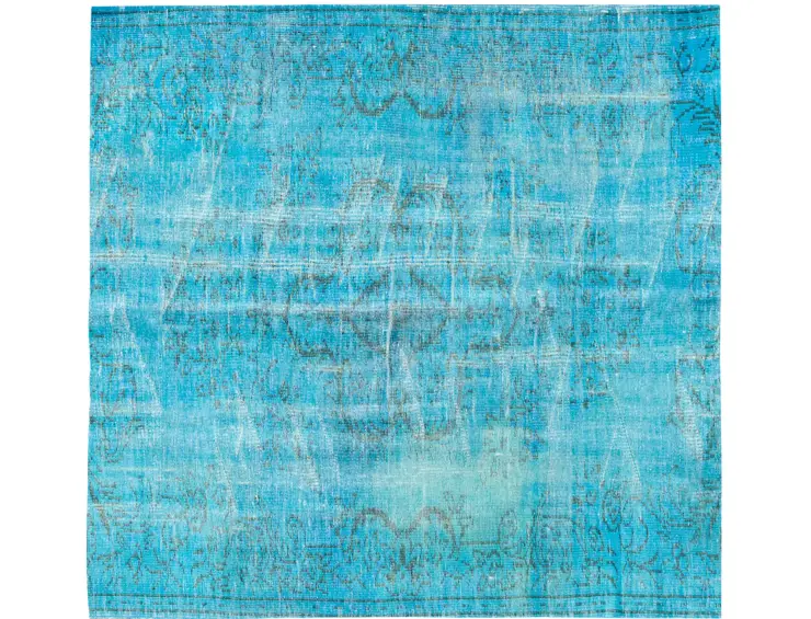 Türkis Türkei Vintage Teppich 159 x 159 cm