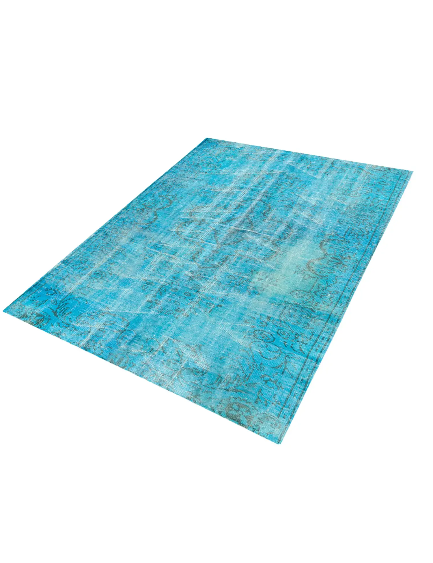 Türkis Türkei Vintage Teppich 220 x 159 cm - Einzigartiger handgefertigter Teppich