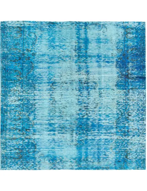 Blau Türkei Vintage Teppich 142 x 142 cm