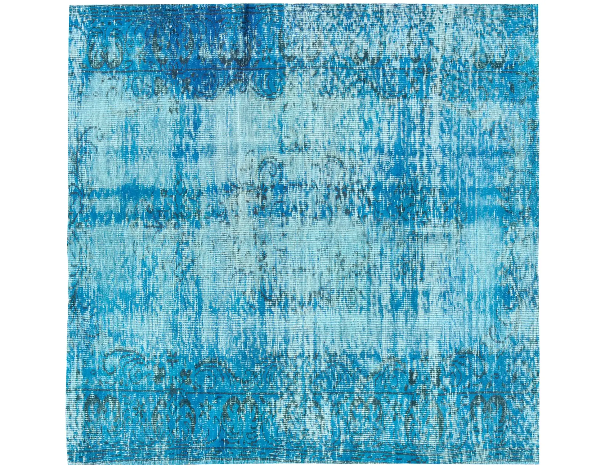 Blau Türkei Vintage Teppich 142 x 142 cm
