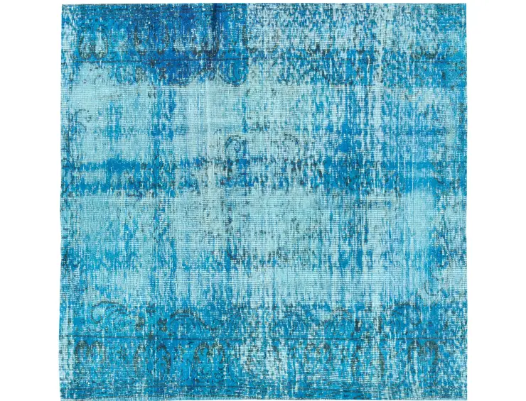 Blu Turco Tappeto Vintage 142 x 142 cm