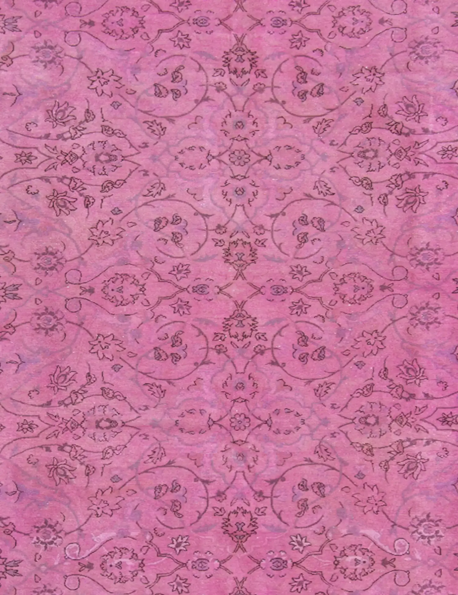 Lila Türkei Vintage Teppich 151 x 151 cm - Einzigartiger handgefertigter Teppich