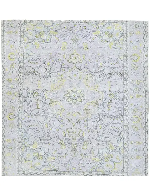 Grau Persien Persischer Vintage Teppich 200 x 200 cm