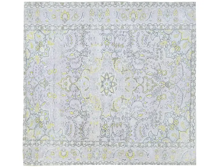 Grau Persien Persischer Vintage Teppich 200 x 200 cm