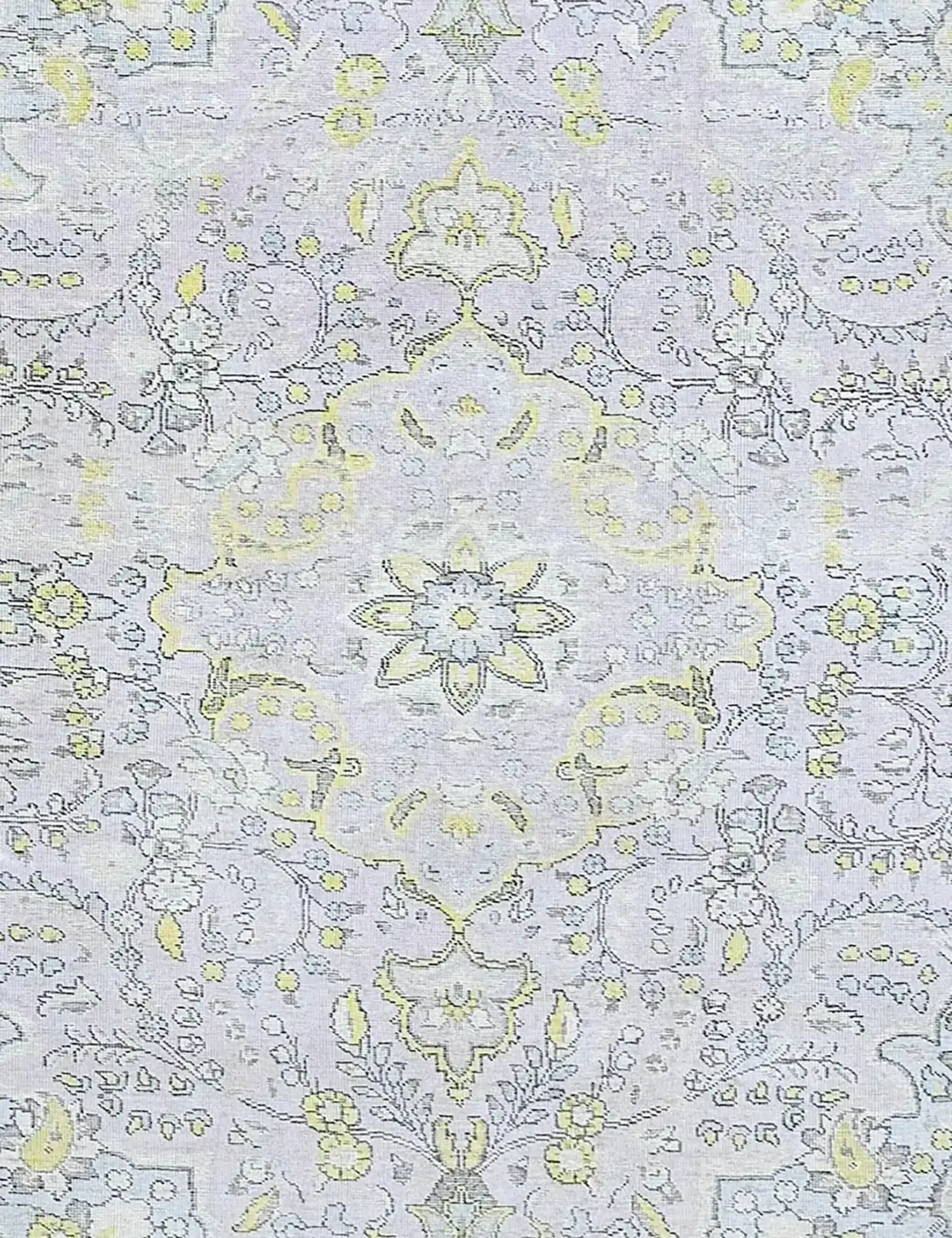 Grau Persien Persischer Vintage Teppich 200 x 200 cm - Einzigartiger handgefertigter Teppich