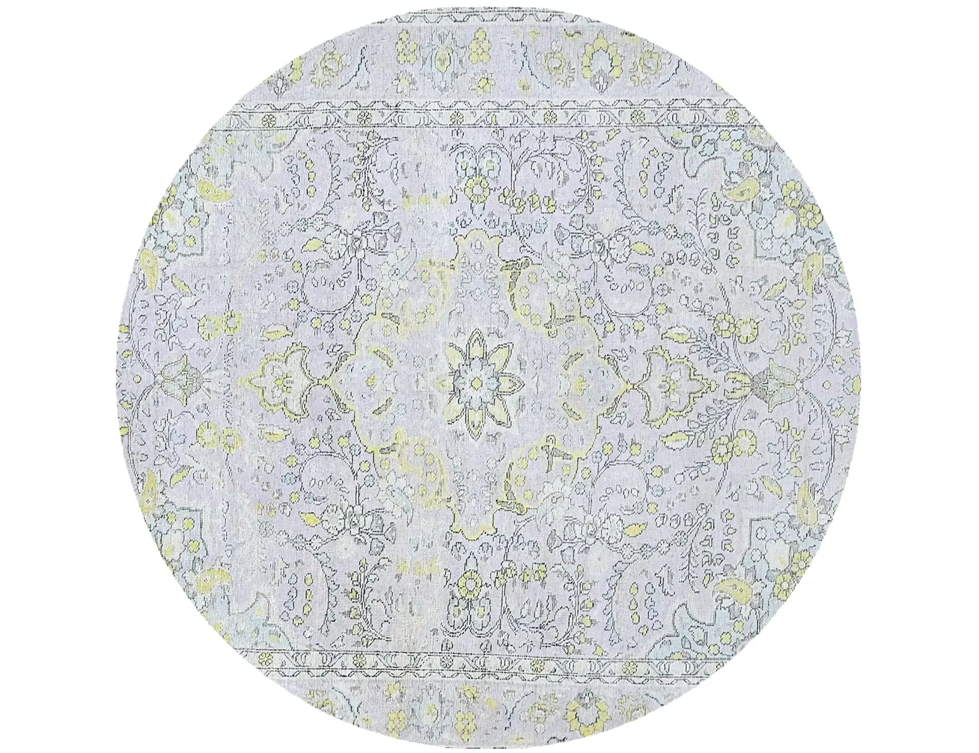 Grau Persien Persischer Vintage Teppich 200 x 200 cm