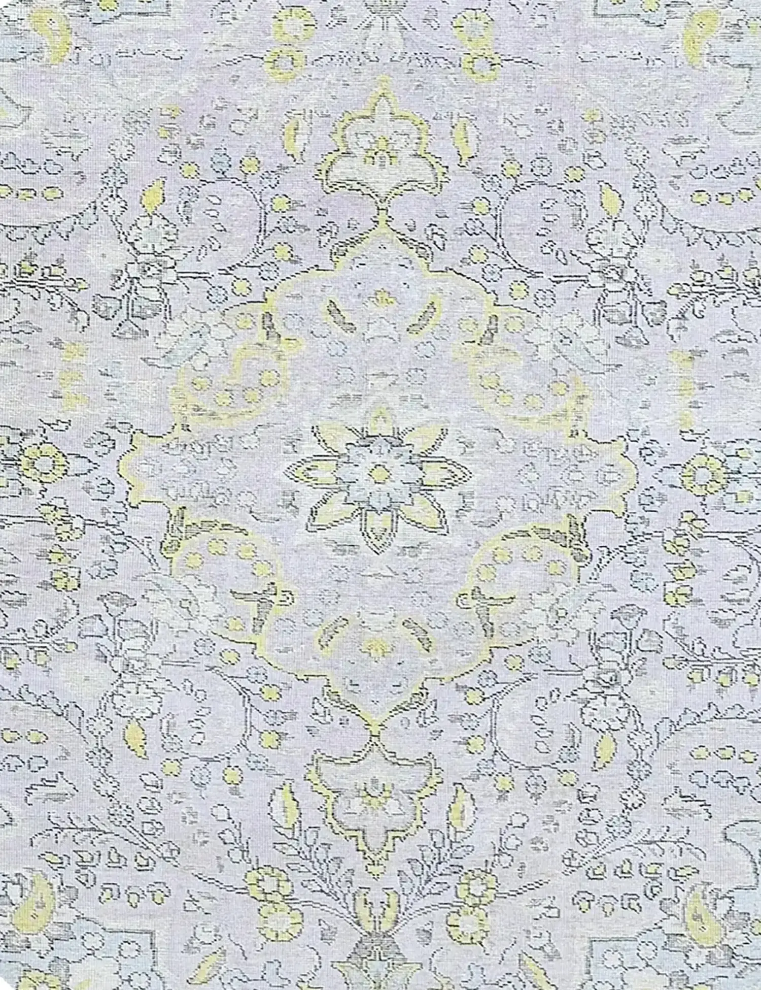 Grau Persien Persischer Vintage Teppich 200 x 200 cm - Einzigartiger handgefertigter Teppich