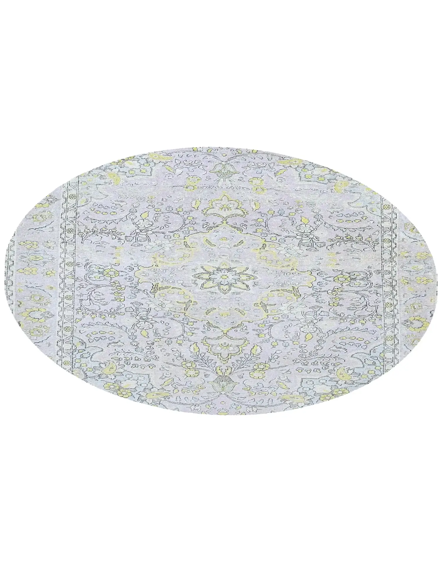 Grau Persien Persischer Vintage Teppich 200 x 200 cm - Einzigartiger handgefertigter Teppich
