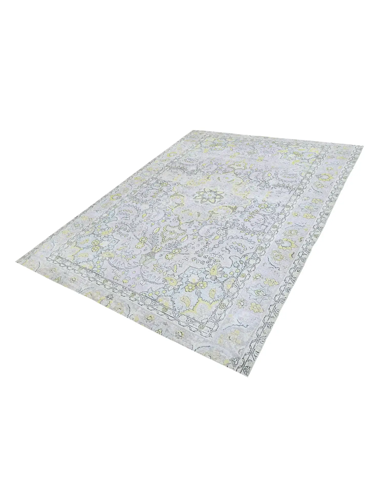 Grau Persien Persischer Vintage Teppich 250 x 200 cm - Einzigartiger handgefertigter Teppich