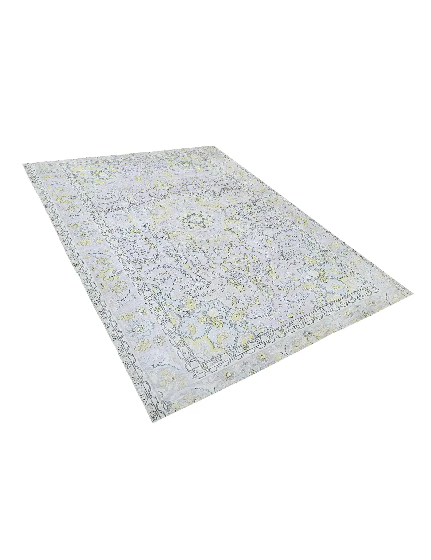 Grau Persien Persischer Vintage Teppich 250 x 200 cm - Einzigartiger handgefertigter Teppich