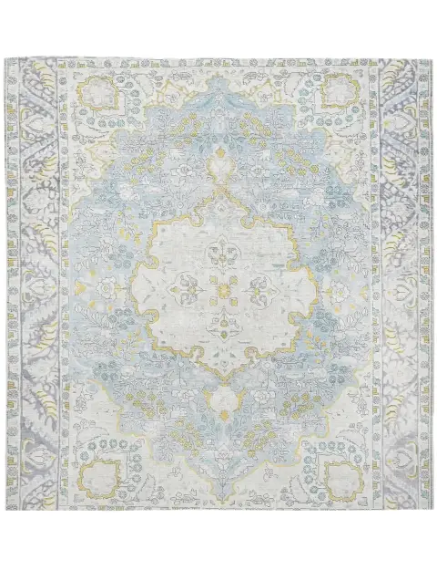 Blau Persien Persischer Vintage Teppich 194 x 194 cm