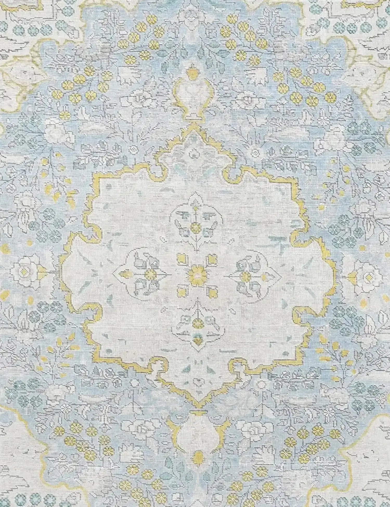 Blau Persien Persischer Vintage Teppich 194 x 194 cm - Einzigartiger handgefertigter Teppich