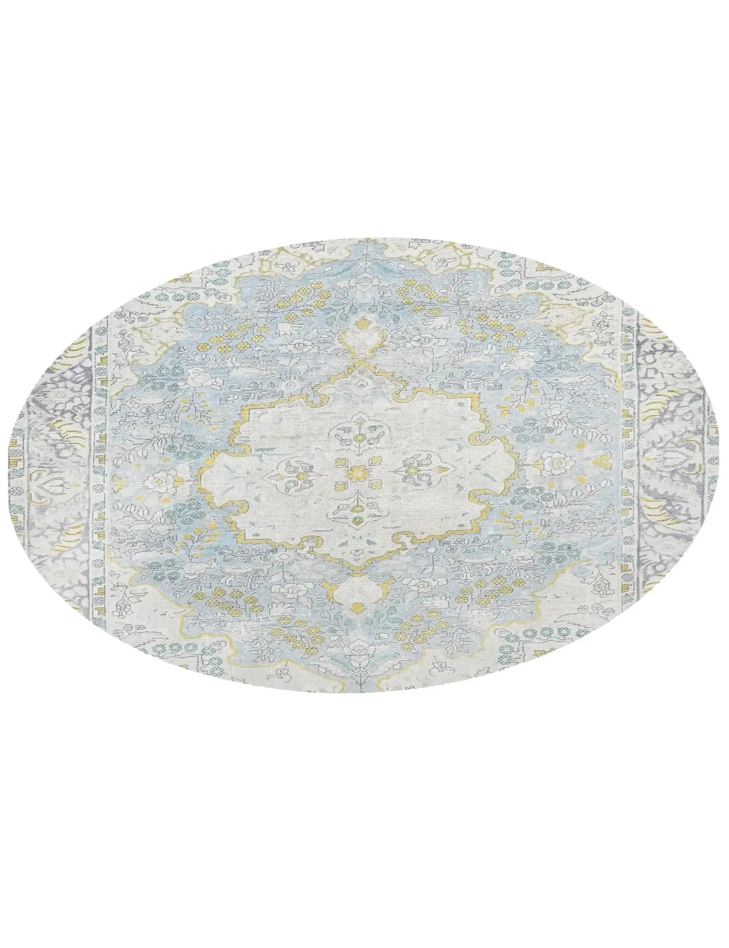 Blau Persien Persischer Vintage Teppich 194 x 194 cm - Einzigartiger handgefertigter Teppich