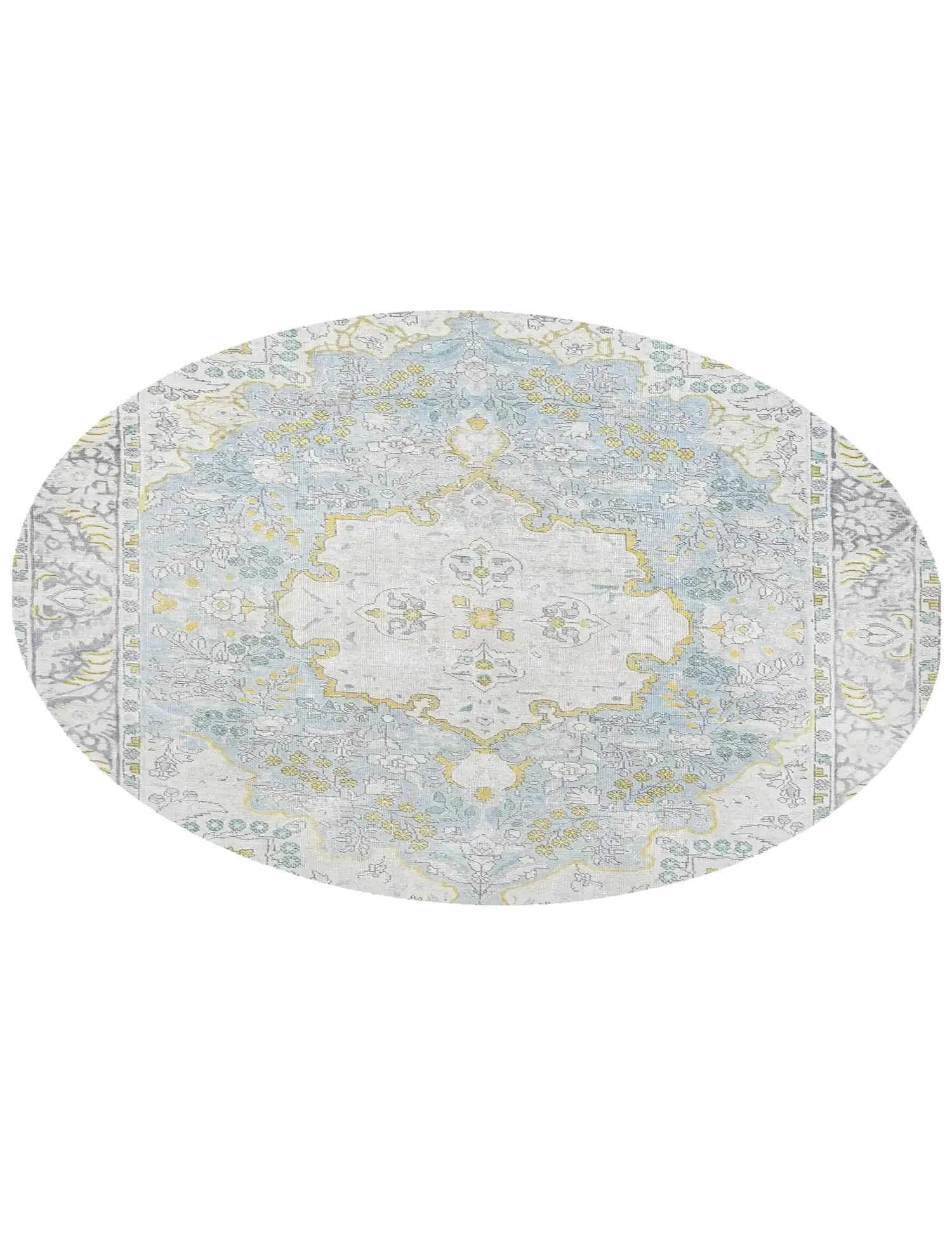Blau Persien Persischer Vintage Teppich 194 x 194 cm - Einzigartiger handgefertigter Teppich