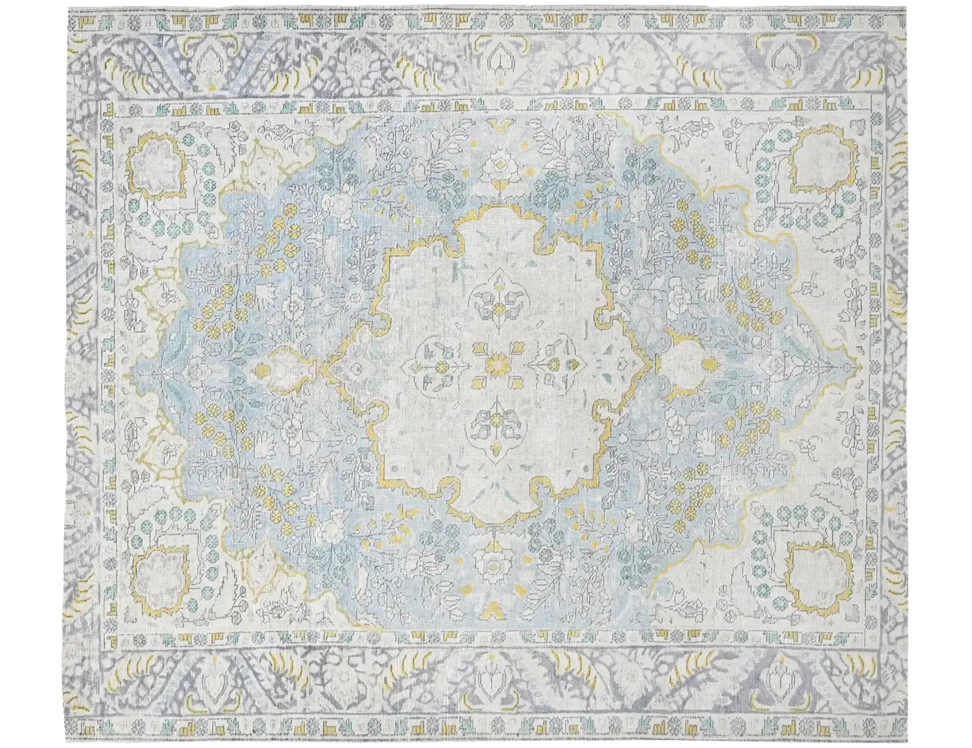 Blau Persien Persischer Vintage Teppich 250 x 194 cm - Einzigartiger handgefertigter Teppich