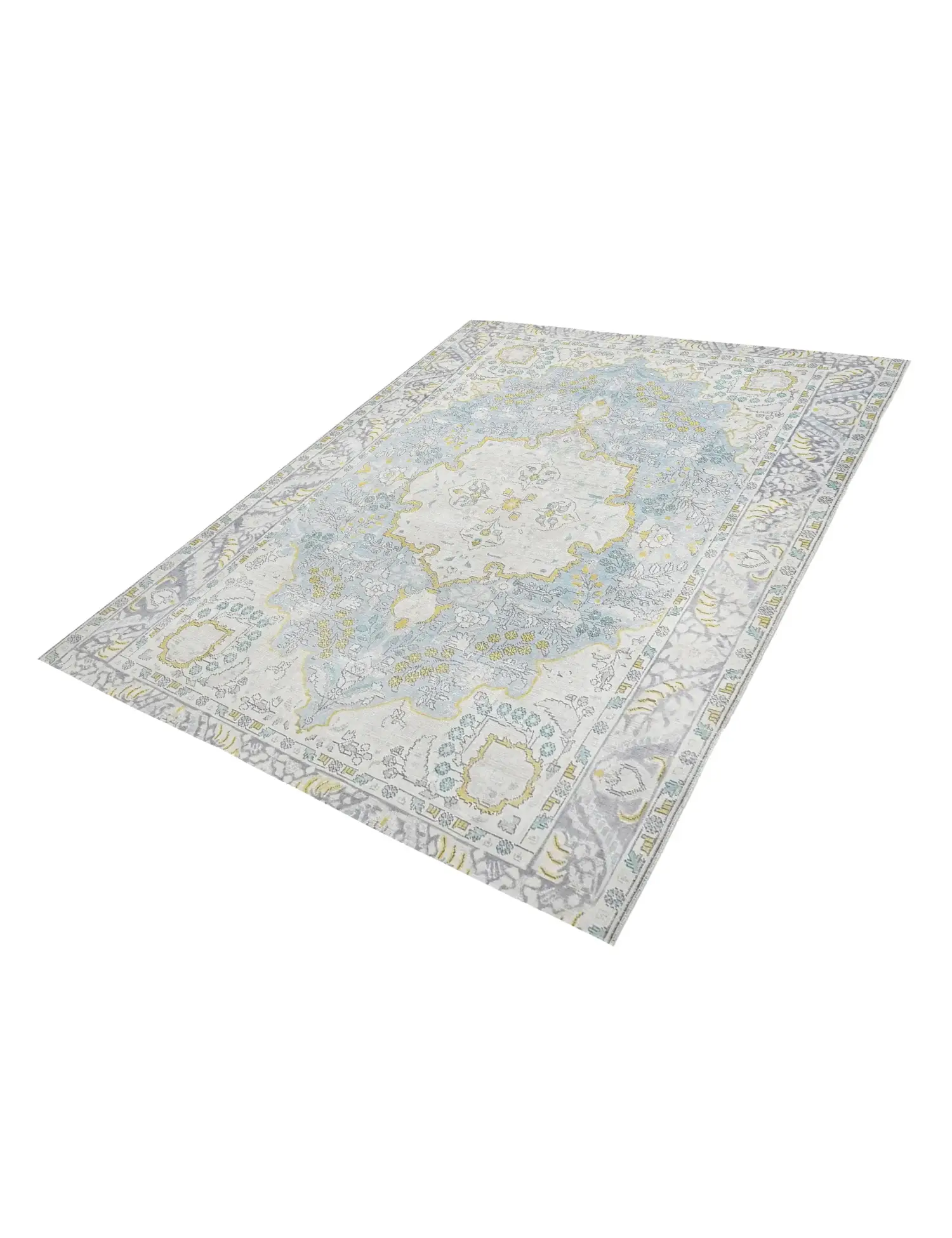 Blau Persien Persischer Vintage Teppich 250 x 194 cm - Einzigartiger handgefertigter Teppich