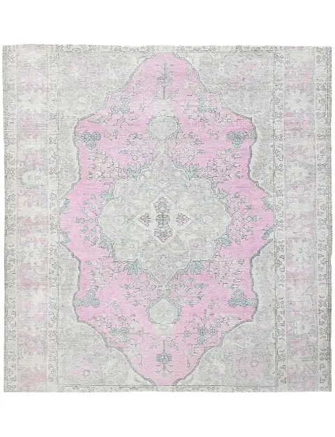 Grau Persien Persischer Vintage Teppich 196 x 196 cm