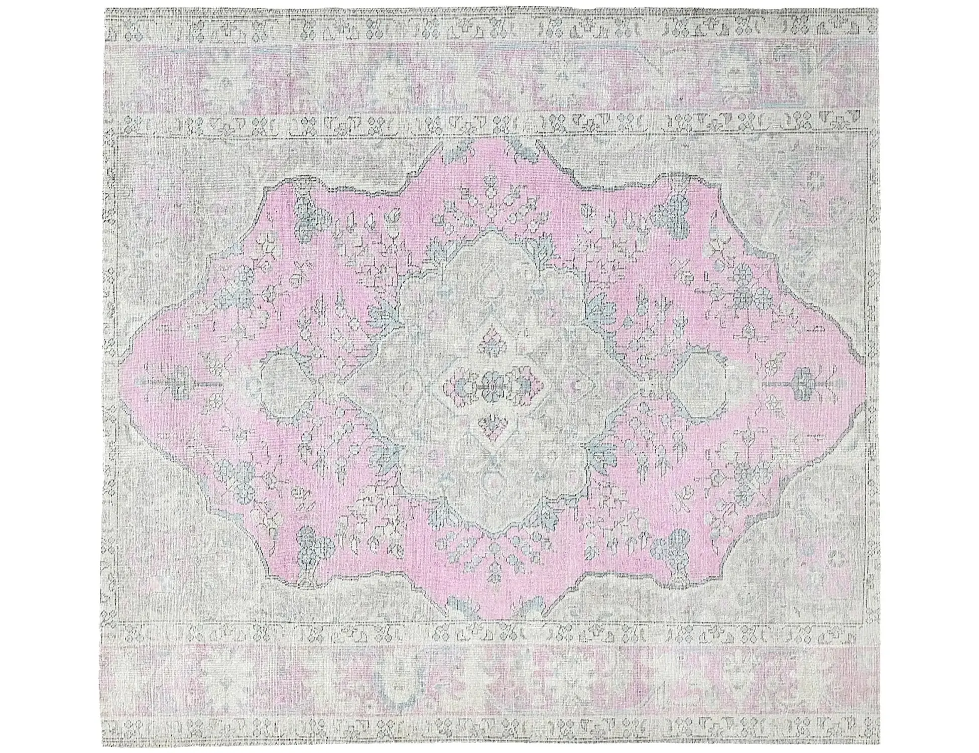 Grau Persien Persischer Vintage Teppich 196 x 196 cm