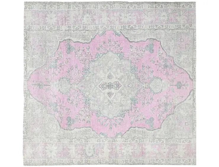 Grau Persien Persischer Vintage Teppich 196 x 196 cm