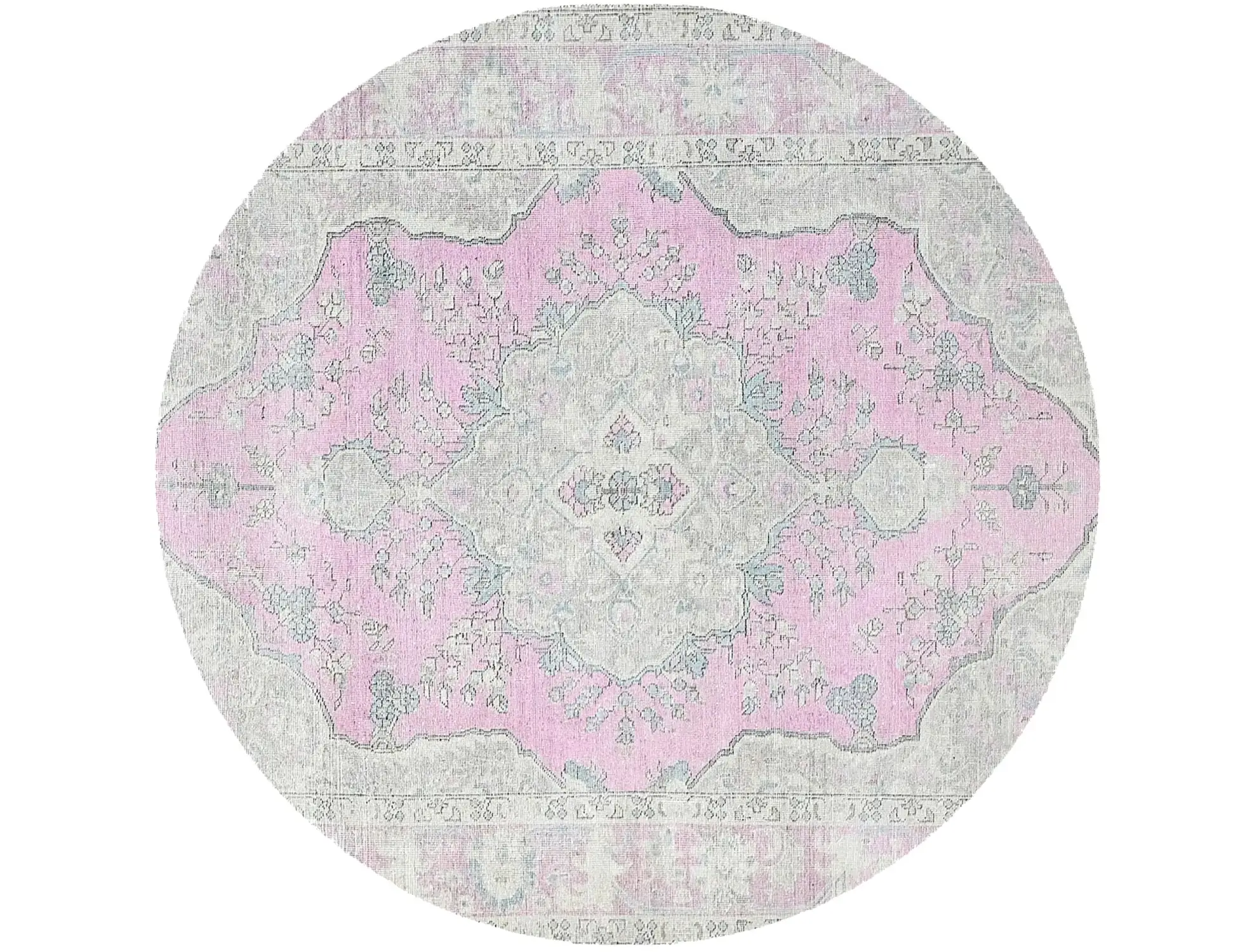 Grau Persien Persischer Vintage Teppich 196 x 196 cm