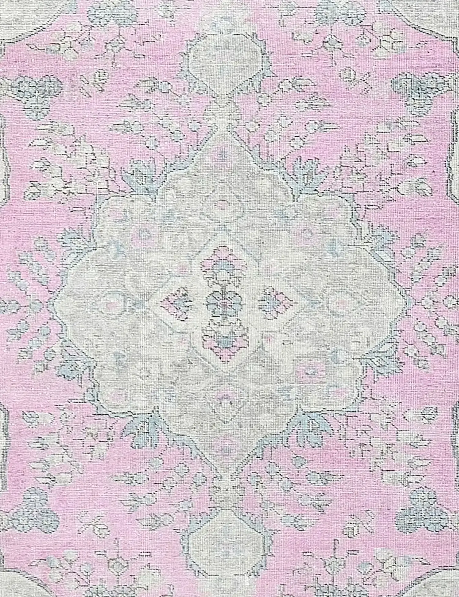 Grau Persien Persischer Vintage Teppich 196 x 196 cm - Einzigartiger handgefertigter Teppich