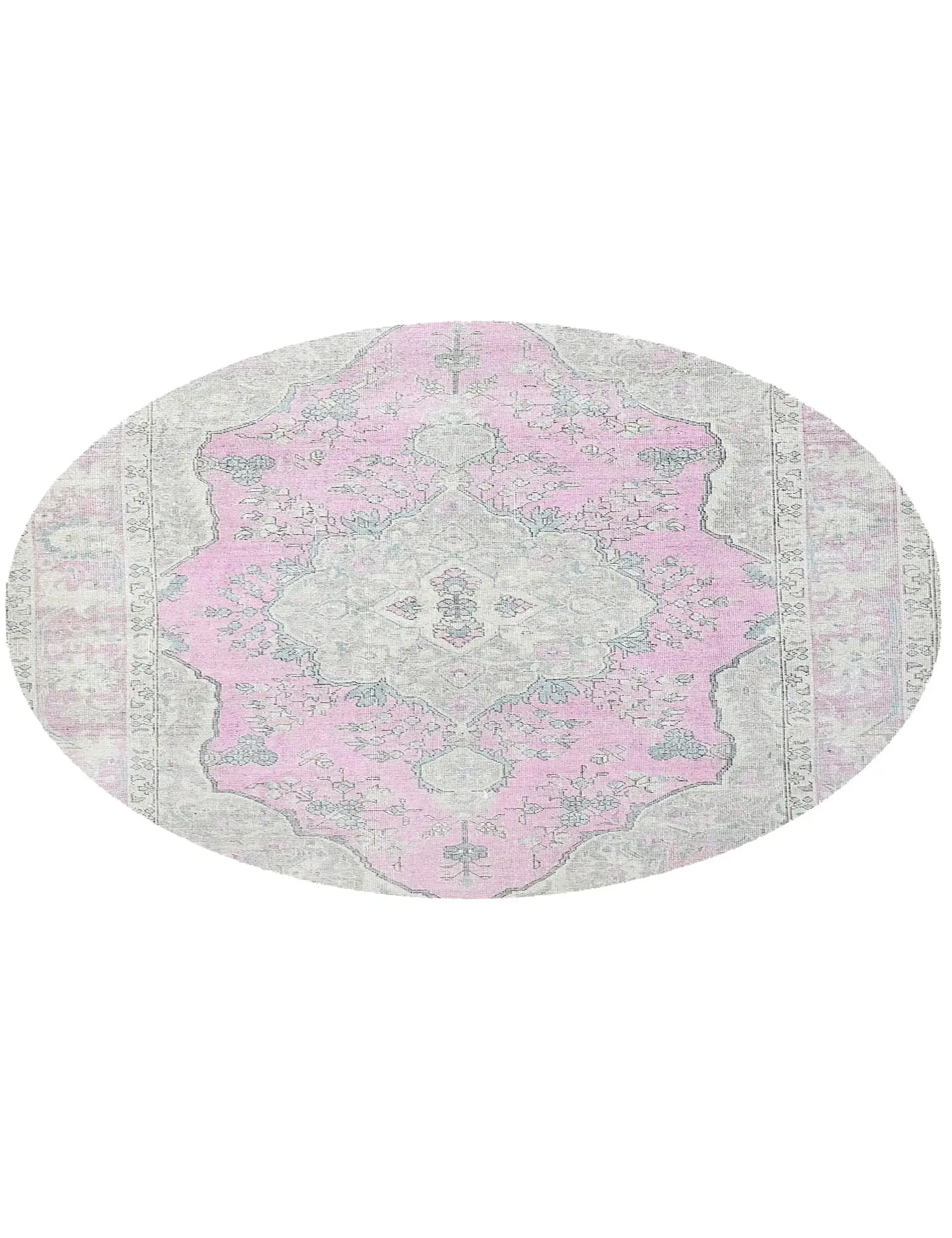 Grau Persien Persischer Vintage Teppich 196 x 196 cm - Einzigartiger handgefertigter Teppich