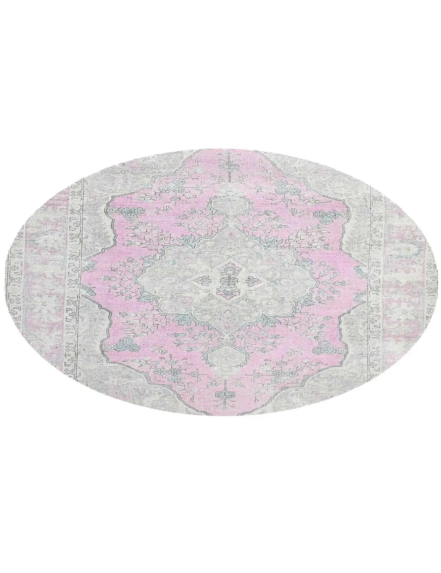 Grau Persien Persischer Vintage Teppich 196 x 196 cm - Einzigartiger handgefertigter Teppich