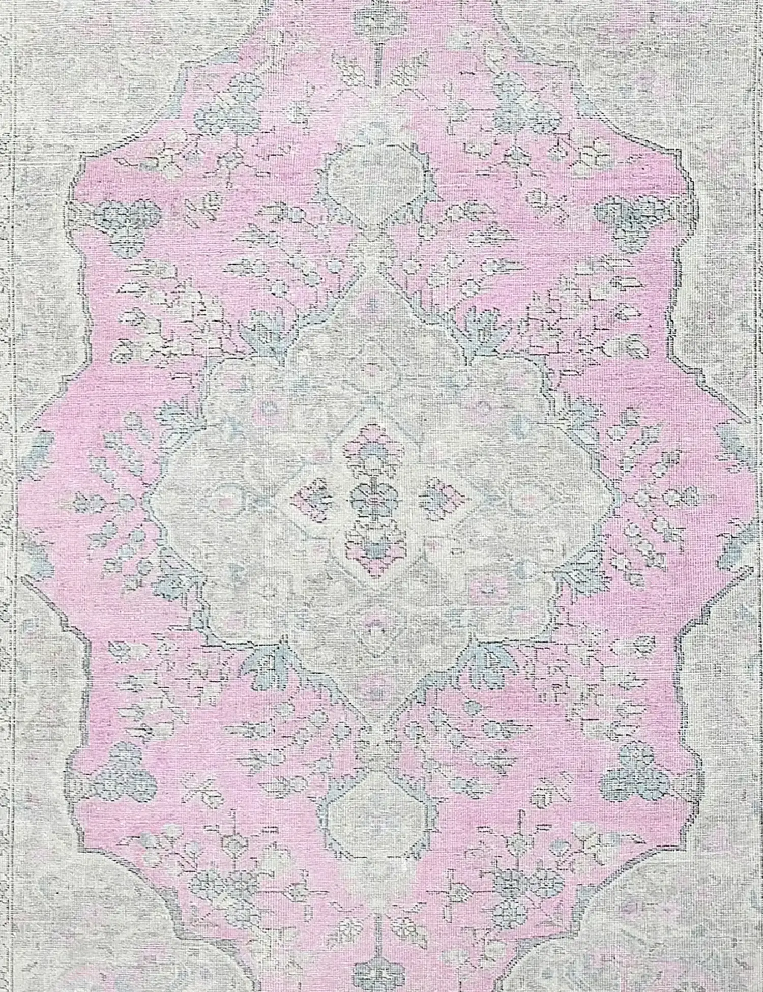 Grau Persien Persischer Vintage Teppich 250 x 196 cm - Einzigartiger handgefertigter Teppich