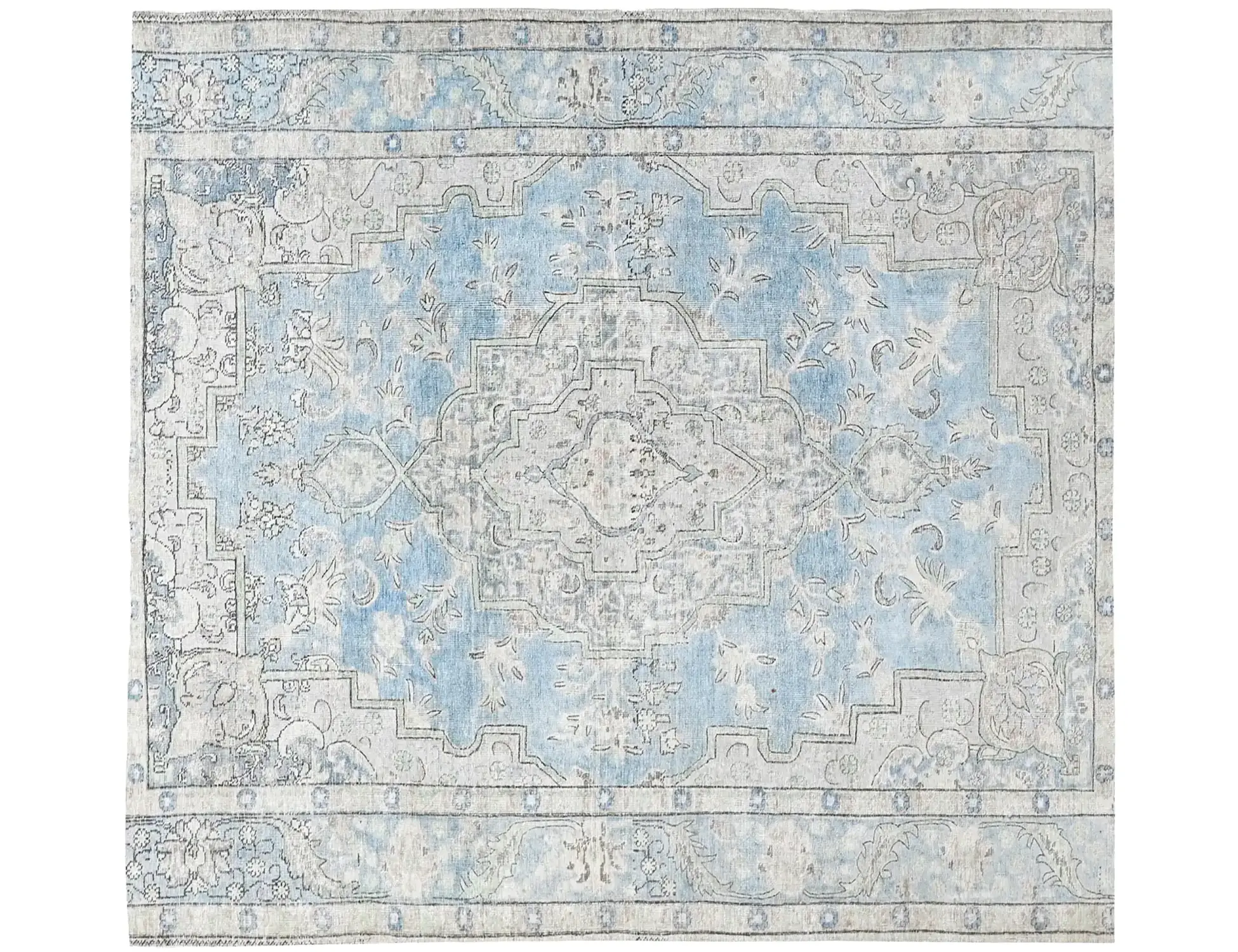Blau Persien Persischer Vintage Teppich 199 x 199 cm