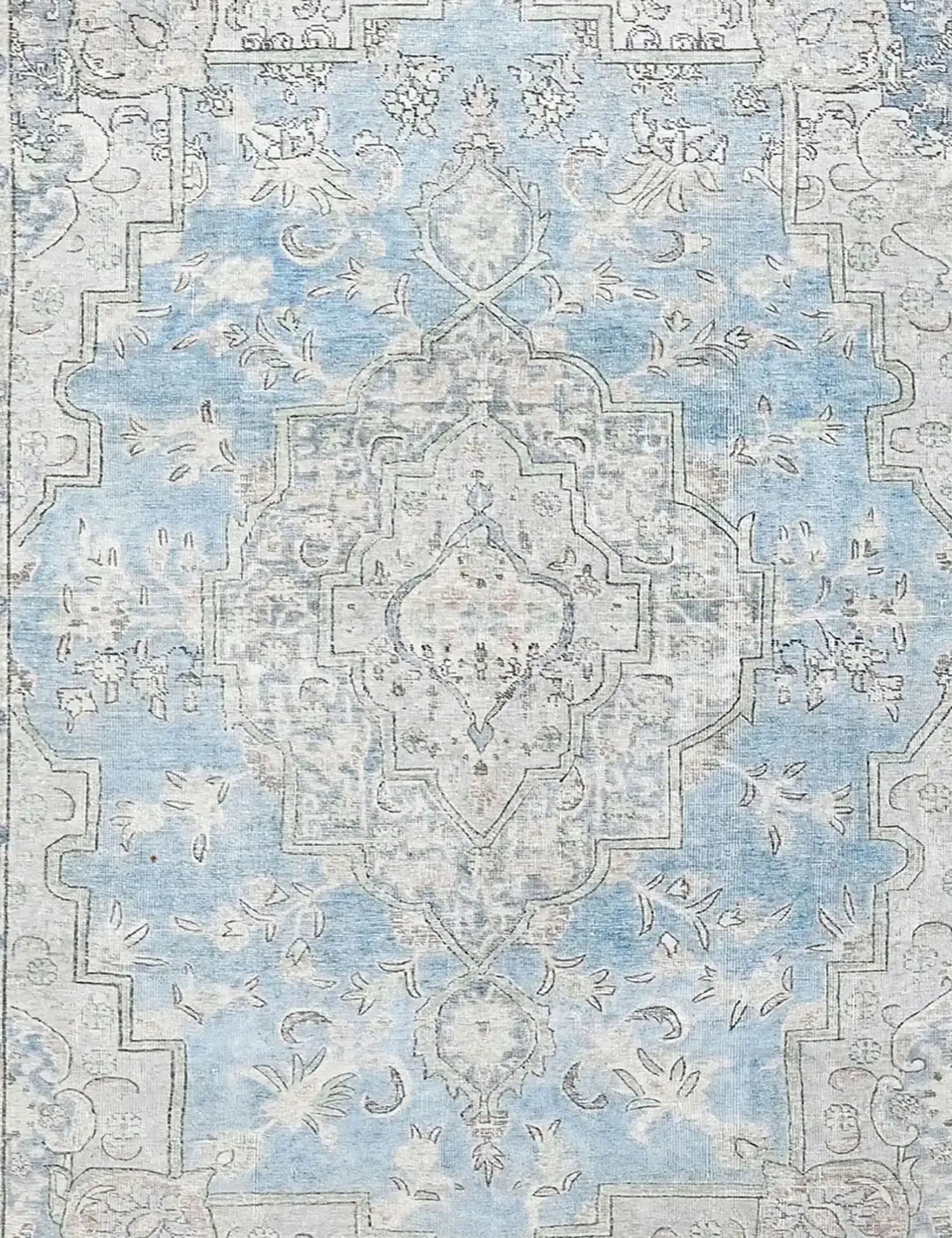 Blau Persien Persischer Vintage Teppich 199 x 199 cm - Einzigartiger handgefertigter Teppich