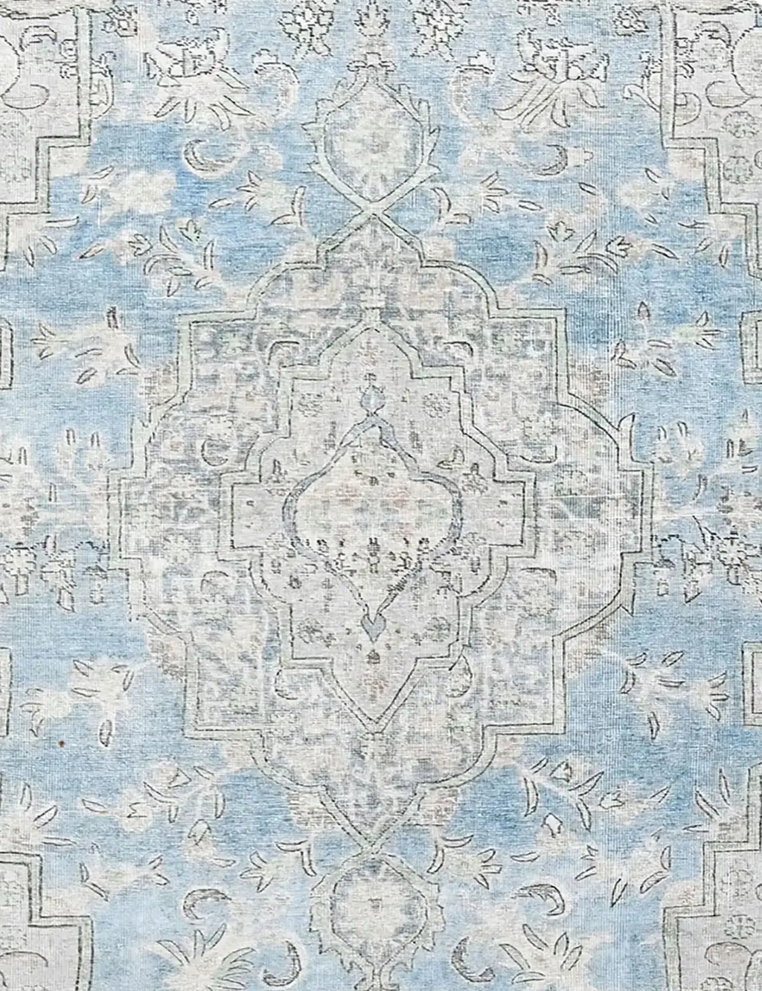 Blau Persien Persischer Vintage Teppich 199 x 199 cm - Einzigartiger handgefertigter Teppich