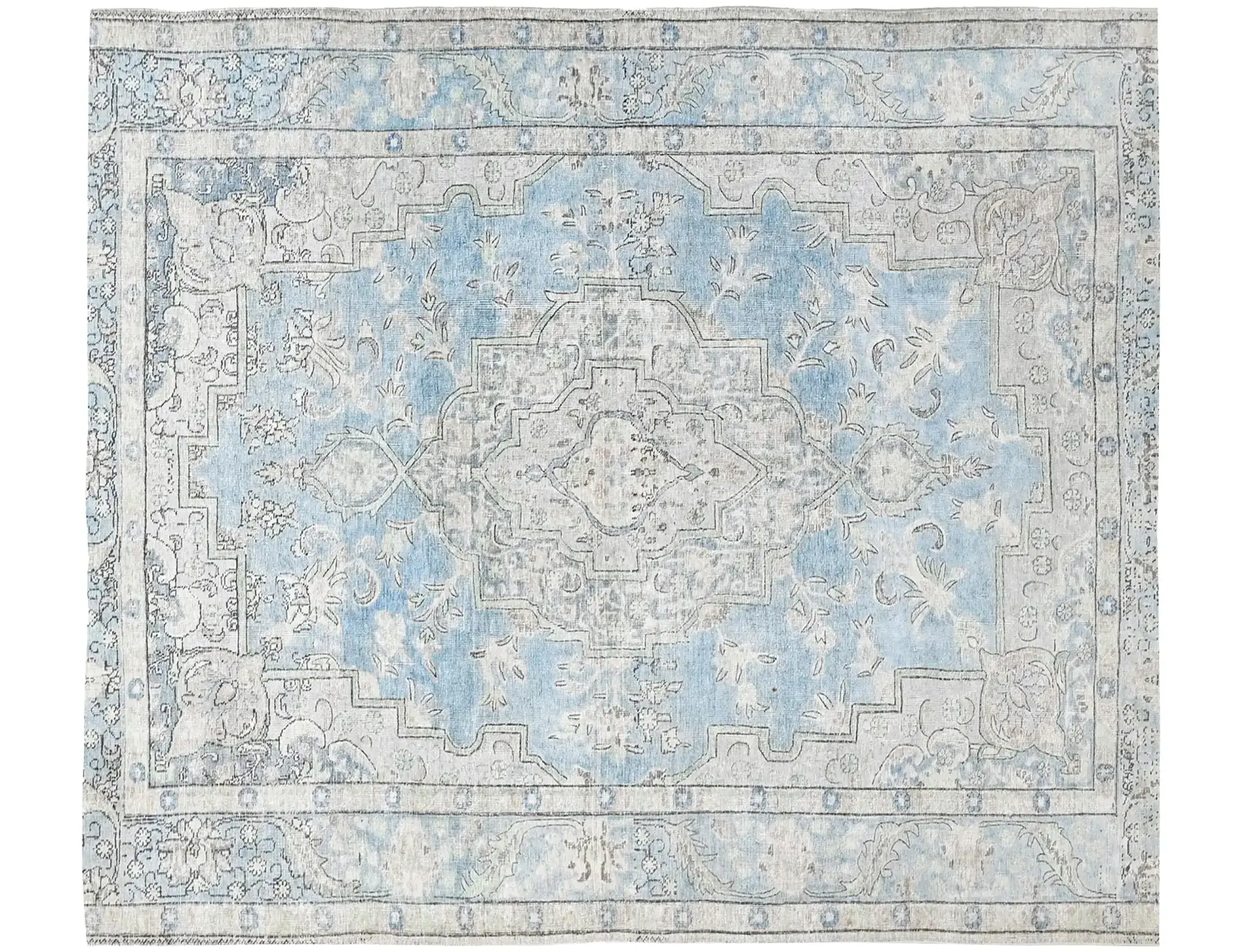 Blau Persien Persischer Vintage Teppich 250 x 199 cm