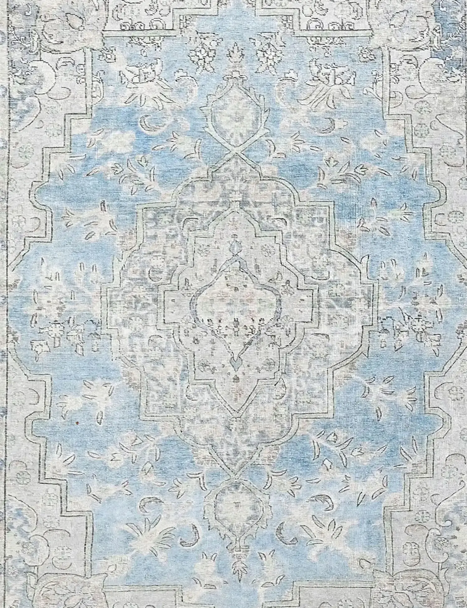 Blau Persien Persischer Vintage Teppich 250 x 199 cm - Einzigartiger handgefertigter Teppich