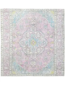 Grå Persien Persisk vintage matta 192 x 192 cm