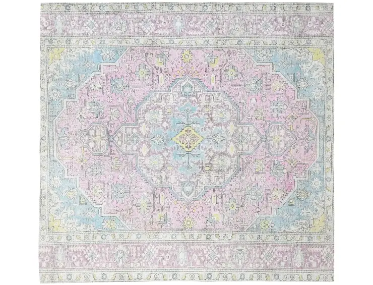 Grau Persien Persischer Vintage Teppich 192 x 192 cm