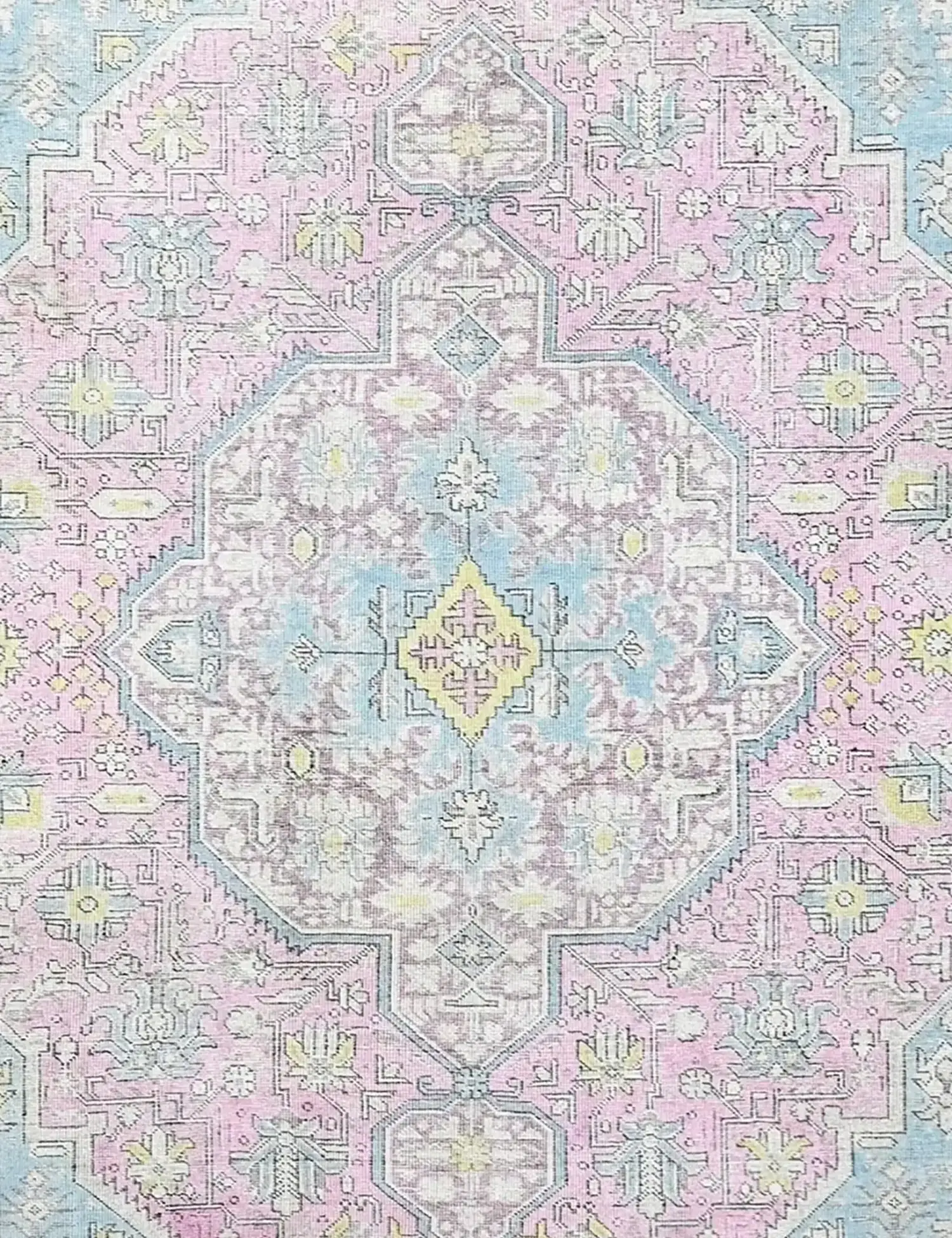 Grau Persien Persischer Vintage Teppich 192 x 192 cm - Einzigartiger handgefertigter Teppich