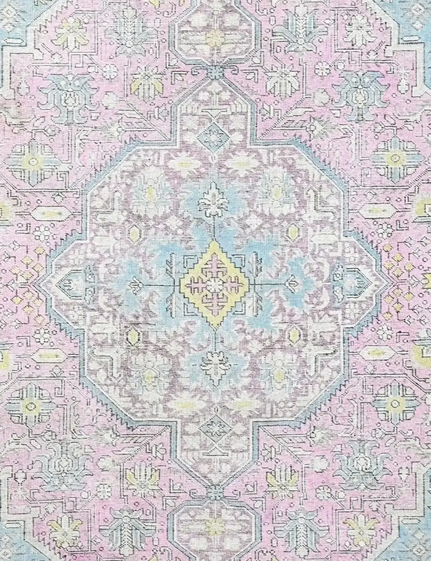 Grau Persien Persischer Vintage Teppich 192 x 192 cm - Einzigartiger handgefertigter Teppich