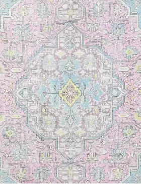 Grau Persien Persischer Vintage Teppich 192 x 192 cm - view 3