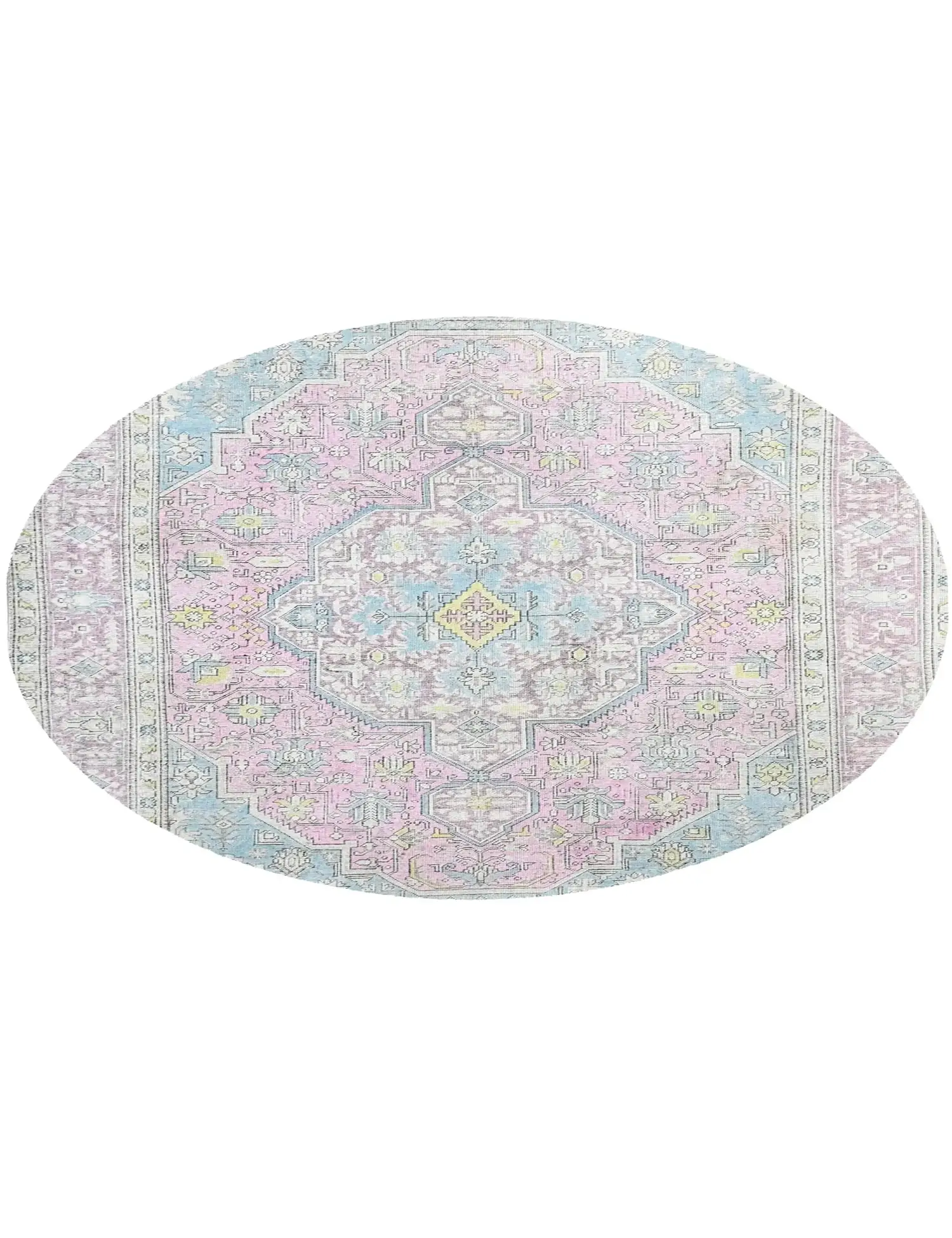 Grau Persien Persischer Vintage Teppich 192 x 192 cm - Einzigartiger handgefertigter Teppich