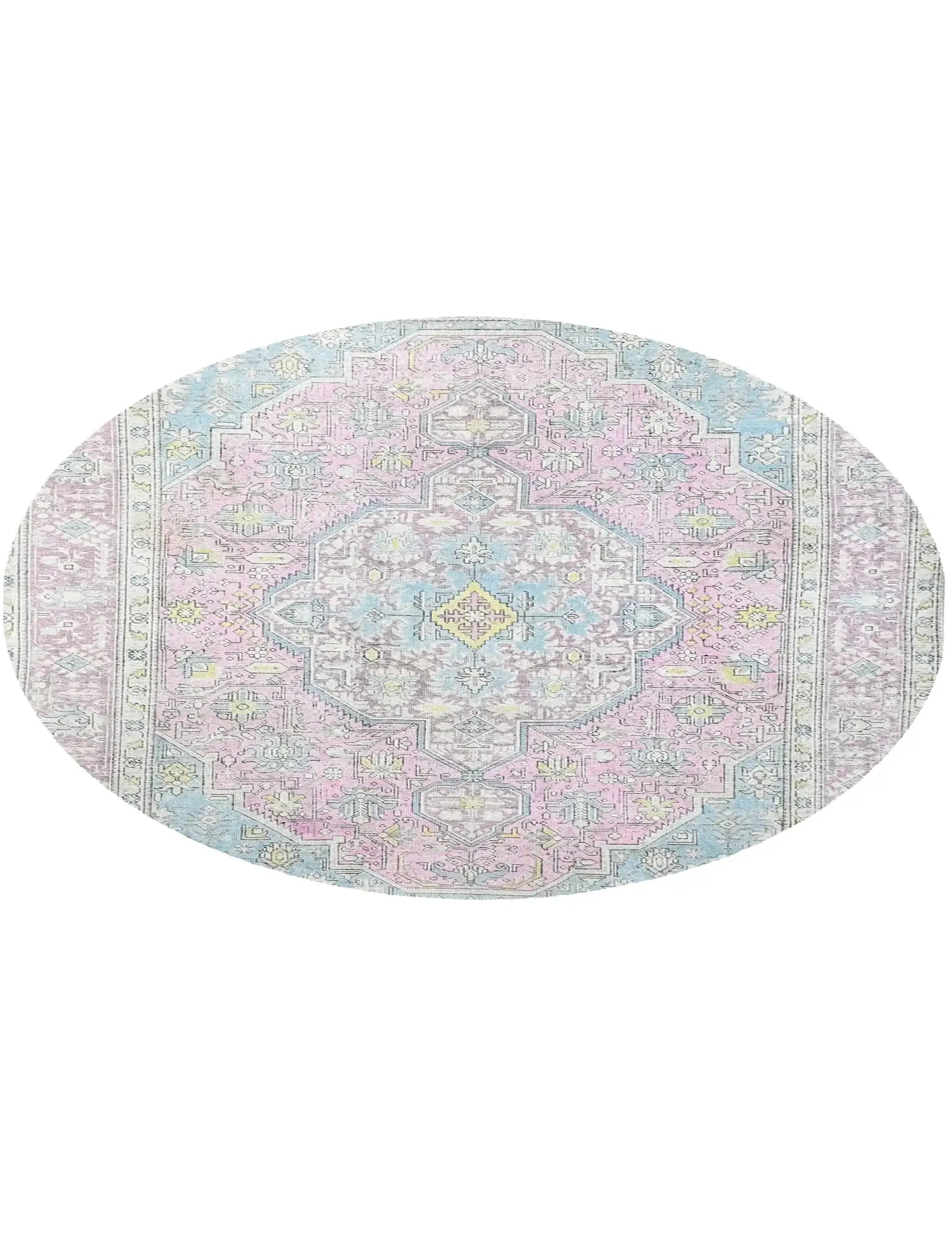Grau Persien Persischer Vintage Teppich 192 x 192 cm - Einzigartiger handgefertigter Teppich