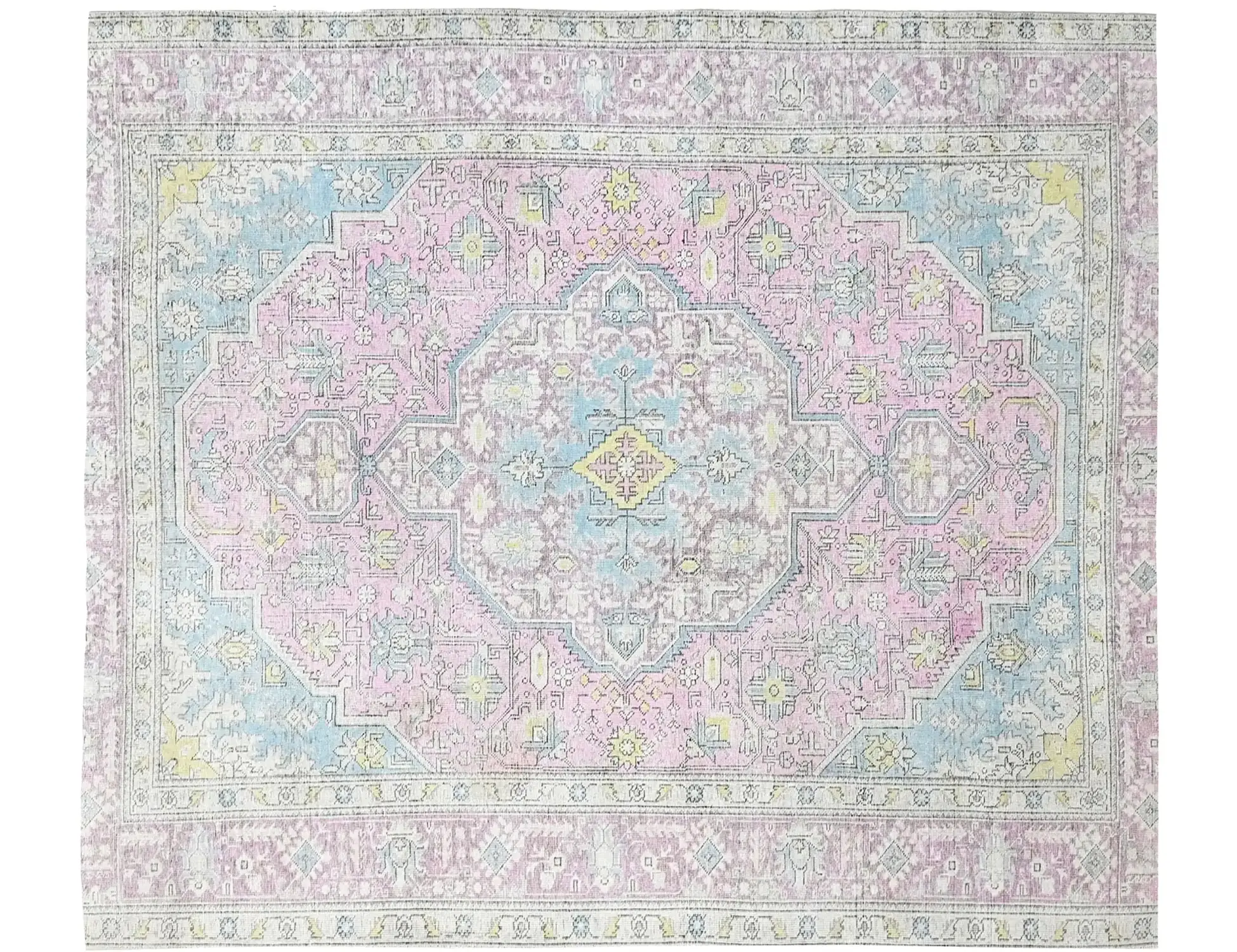 Grau Persien Persischer Vintage Teppich 250 x 192 cm - Einzigartiger handgefertigter Teppich