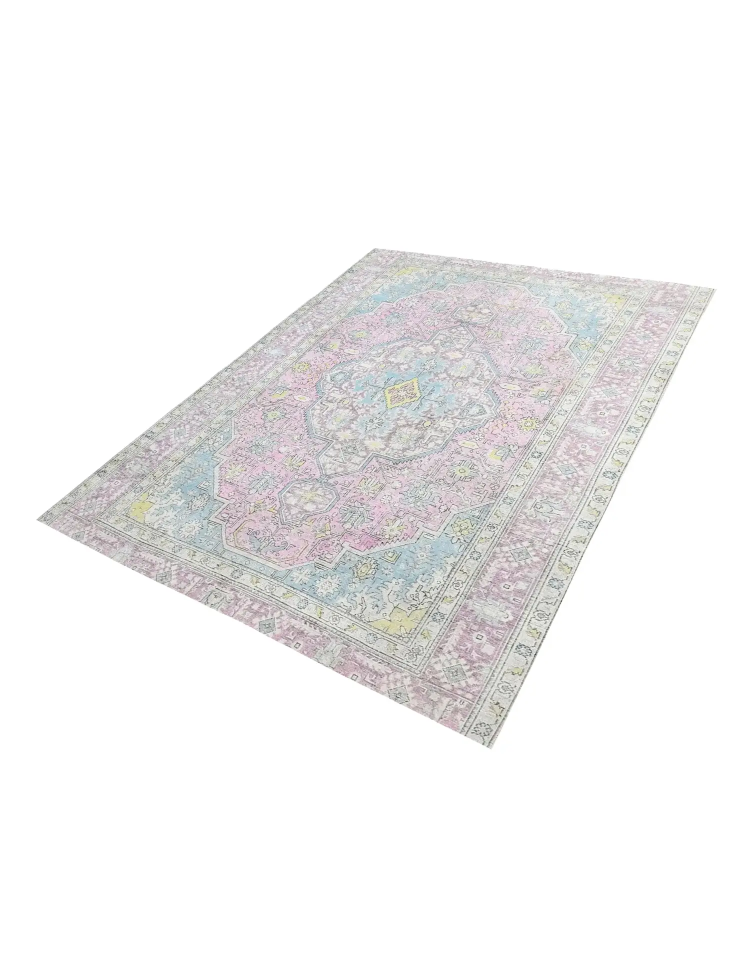 Grau Persien Persischer Vintage Teppich 250 x 192 cm - Einzigartiger handgefertigter Teppich