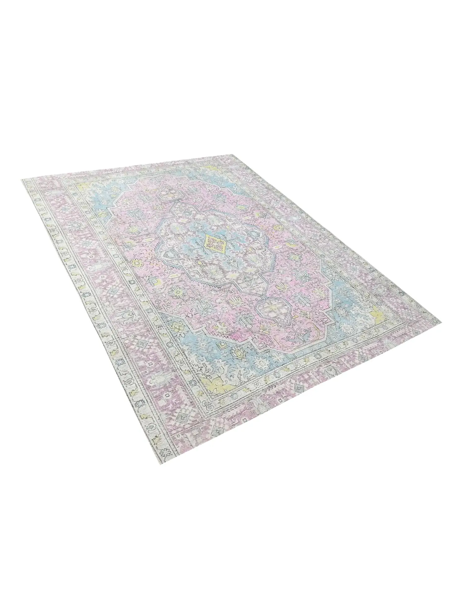 Grau Persien Persischer Vintage Teppich 250 x 192 cm - Einzigartiger handgefertigter Teppich